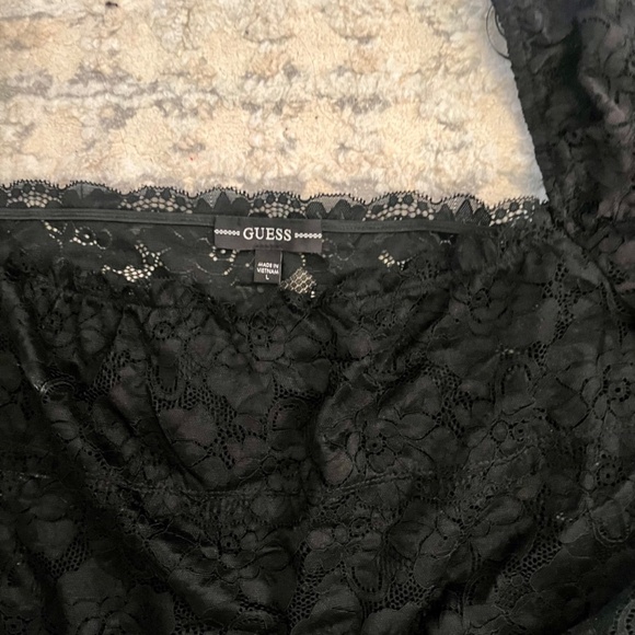 Black Lace Off the Shoulder Top ~ GUESS ~ NEW without Tags ~ SUPER DEAL - Picture 6 of 11